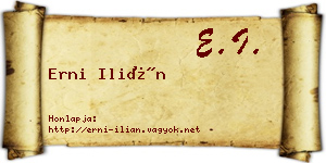 Erni Ilián névjegykártya